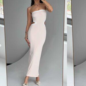 Princess Polly Greta Maxi Cut Out Dress Beige | US 0